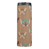 Niedliche Kawaii Chibi Moths on Coffee Tan Thermosbecher (Rückseite)
