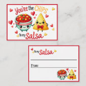 Niedliche Kawaii Chips und Salsa Mitteilungskarte (Vorne/Hinten)