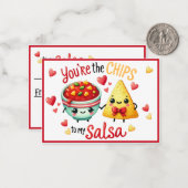 Niedliche Kawaii Chips und Salsa Mitteilungskarte (Vorderseite/Rückseite Beispiel)