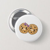 Niedliche Kawaii Chocolate Chip Cookie Couple Button (Vorne & Hinten)