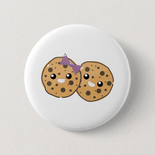 Niedliche Kawaii Chocolate Chip Cookie Couple Button