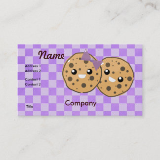 Niedliche Kawaii Chocolate Chip Cookie Couple Visitenkarte