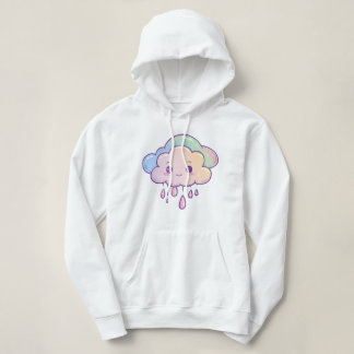 Niedliche Kawaii-Cloud mit Regenbogenfarben und Ra Hoodie
