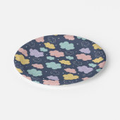 Niedliche Kawaii Cloud Pattern Papier Teller (Schrägansicht)