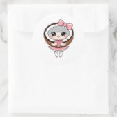 Niedliche Kawaii Coconut Stickers, Coconut Lady St Runder Aufkleber (Tasche)