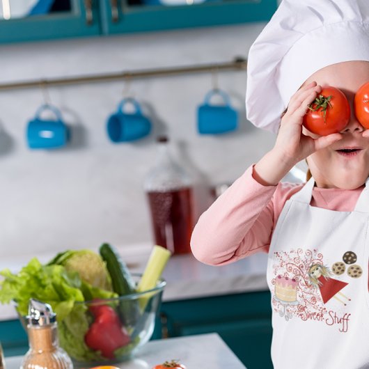 Niedliche Kawaii Cookies und Kuchen Kinderschürze