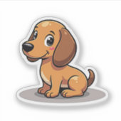 Niedliche Kawaii-Dackel, bezaubernder Charme, klei Aufkleber (Vorderseite)