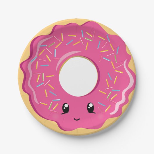 Niedliche Kawaii Donut Party Platte Pappteller (Vorderseite)