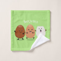 Niedliche Kawaii-Eier — lustige Cartoon-Illustrati