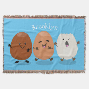 Niedliche Kawaii-Eier — lustige Cartoon-Illustrati Decke