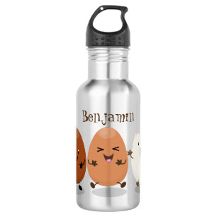 Niedliche Kawaii-Eier — lustige Cartoon-Illustrati Edelstahlflasche