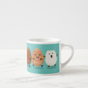 Niedliche Kawaii-Eier — lustige Cartoon-Illustrati Espressotasse
