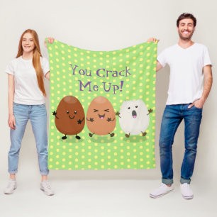 Niedliche Kawaii-Eier — lustige Cartoon-Illustrati Fleecedecke