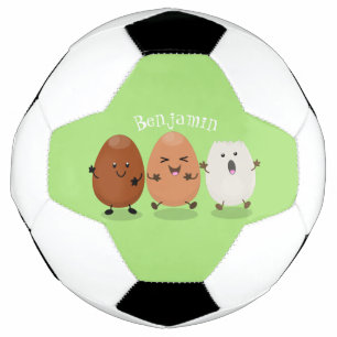 Niedliche Kawaii-Eier — lustige Cartoon-Illustrati Fußball