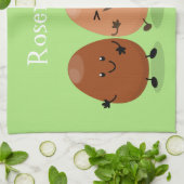 Niedliche Kawaii-Eier — lustige Cartoon-Illustrati Geschirrtuch (Gefaltet)