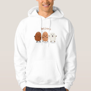 Niedliche Kawaii-Eier — lustige Cartoon-Illustrati Hoodie