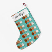 Niedliche Kawaii-Eier — lustige Cartoon-Illustrati Kleiner Weihnachtsstrumpf (Rückseite (Hängend))