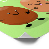 Niedliche Kawaii-Eier — lustige Cartoon-Illustrati Poster (Ecke)