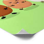 Niedliche Kawaii-Eier — lustige Cartoon-Illustrati Poster (Ecke)