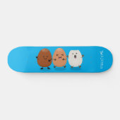 Niedliche Kawaii-Eier — lustige Cartoon-Illustrati Skateboard (Horizontal)