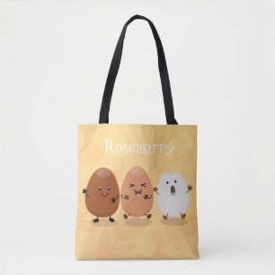 Niedliche Kawaii-Eier — lustige Cartoon-Illustrati Tasche