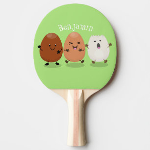 Niedliche Kawaii-Eier — lustige Cartoon-Illustrati Tischtennis Schläger