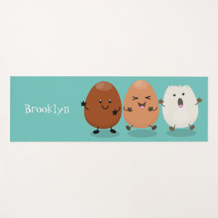 Niedliche Kawaii-Eier — lustige Cartoon-Illustrati Yogamatte
