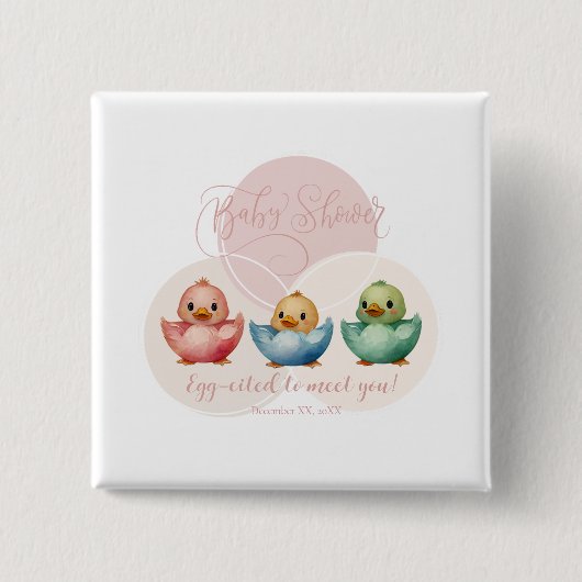 Niedliche Kawaii Eiervögel Pastellfarben Kinderdus Button (Vorderseite)