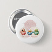 Niedliche Kawaii Eiervögel Pastellfarben Kinderdus Button (Vorne & Hinten)