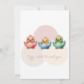 Niedliche Kawaii Eiervögel Pastellfarben Kinderdus Einladung (Rückseite)
