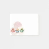 Niedliche Kawaii Eiervögel Pastellfarben Kinderdus Post-it Klebezettel (Vorderseite)