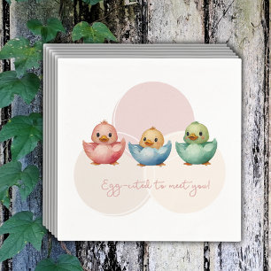 Niedliche Kawaii Eiervögel Pastellfarben Kinderdus Serviette