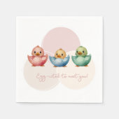 Niedliche Kawaii Eiervögel Pastellfarben Kinderdus Serviette (Vorderseite)