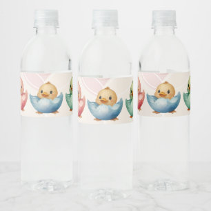 Niedliche Kawaii Eiervögel Pastellfarben Kinderdus Wasserflaschenetikett