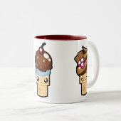 Niedliche Kawaii Eiscreme-Kegel-Tasse Zweifarbige Tasse (VorderseiteRechts)