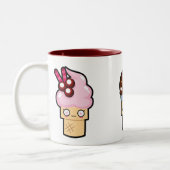 Niedliche Kawaii Eiscreme-Kegel-Tasse Zweifarbige Tasse (Links)