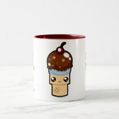 Niedliche Kawaii Eiscreme-Kegel-Tasse Zweifarbige Tasse (Mittel)