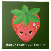 niedliche Kawaii Erdbeerdekküche Fliese (Vorderseite)