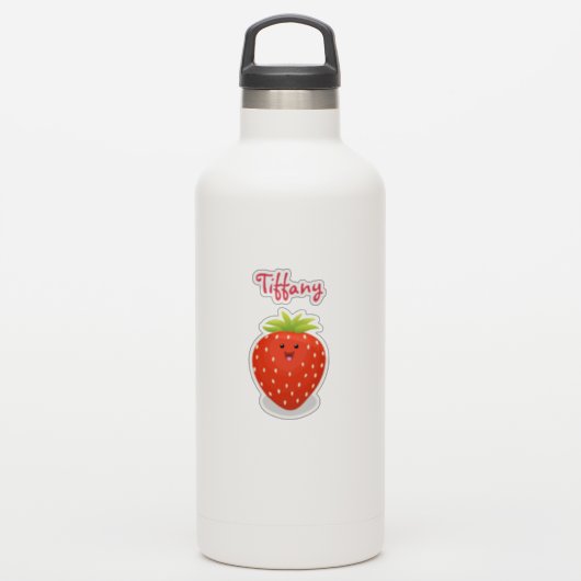 Niedliche Kawaii Erdbeere Cartoon Abbildung Aufkleber (Wassserflasche)