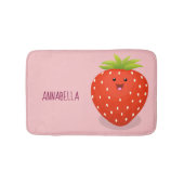 Niedliche Kawaii Erdbeere Cartoon Abbildung Badematte (Vorderseite)