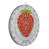 Niedliche Kawaii Erdbeere Cartoon Abbildung Dartscheibe (Vorderseite Links)