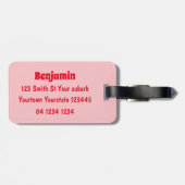 Niedliche Kawaii Erdbeere Cartoon Abbildung Gepäckanhänger (Rückseite horizontal)