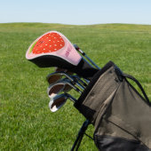 Niedliche Kawaii Erdbeere Cartoon Abbildung Golf Headcover (In SItu)