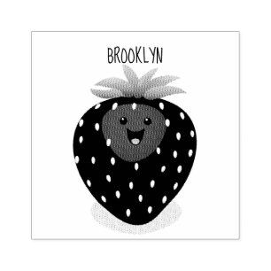 Niedliche Kawaii Erdbeere Cartoon Abbildung Gummistempel