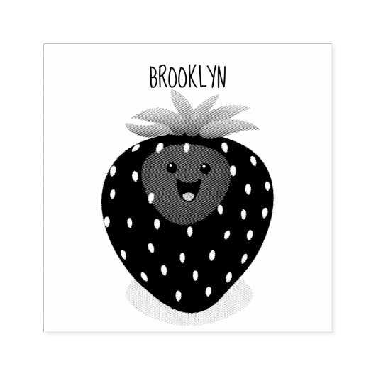 Niedliche Kawaii Erdbeere Cartoon Abbildung Gummistempel (Prägung)