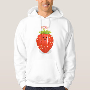 Niedliche Kawaii Erdbeere Cartoon Abbildung Hoodie