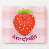 Niedliche Kawaii Erdbeere Cartoon Abbildung Mousepad (Vorne)