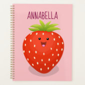 Niedliche Kawaii Erdbeere Cartoon Abbildung Planer (Vorderseite)