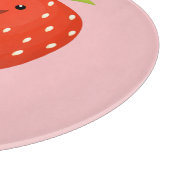 Niedliche Kawaii Erdbeere Cartoon Abbildung Schneidebrett (Ecke)