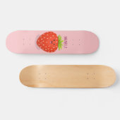 Niedliche Kawaii Erdbeere Cartoon Abbildung Skateboard (Horizontal)